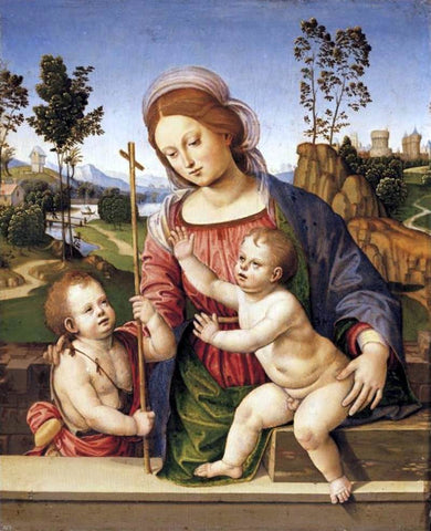  Timoteo Viti Madonna and Child with the Infant St John the Baptist - Hand Painted Oil Painting