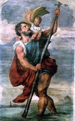  Titian Saint Christopher - Hand Painted Oil Painting