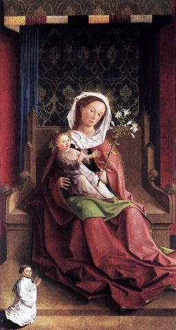  Unknown (2) Masters Darmstadt Altarpiece: Virgin and Child Enthroned - Hand Painted Oil Painting