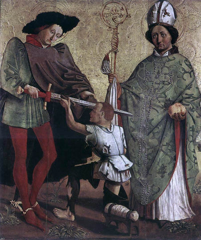  Unknown (2) Masters St Martin of Tours and St Nicholas of Bari - Hand Painted Oil Painting