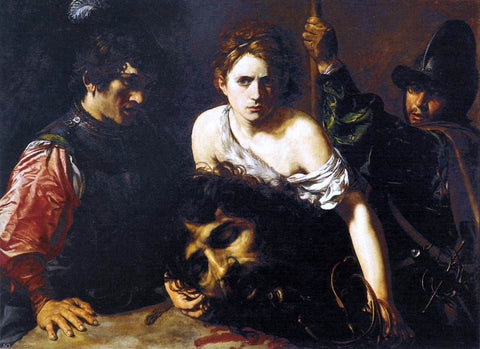  Valentin De boulogne David with the Head of Goliath and Two Soldiers - Hand Painted Oil Painting