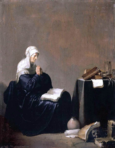  Willem De Poorter A Woman Praying - Hand Painted Oil Painting