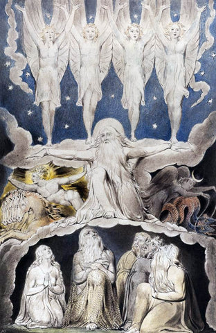  William Blake The Book of Job: When the Morning Stars Sang Together - Hand Painted Oil Painting