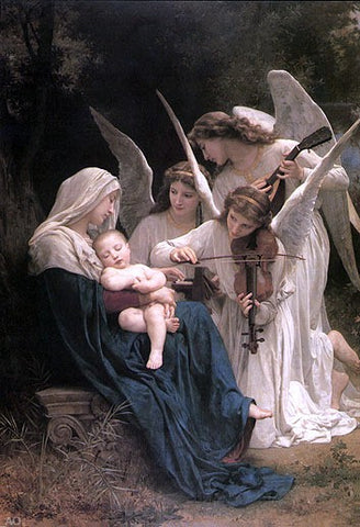  William Adolphe Bouguereau Song of the Angels - Hand Painted Oil Painting