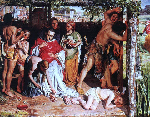  William Holman Hunt A Converted British Family Sheltering a Christian Missionary from the Persecution of the Druids - Hand Painted Oil Painting