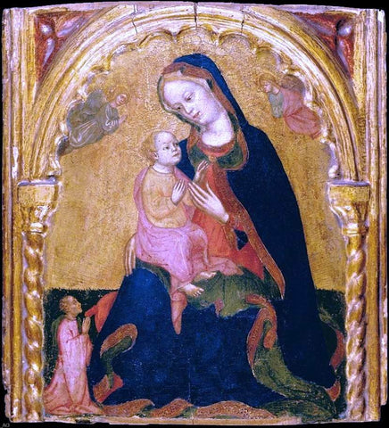  Zanino Di Pietro Madonna of Humility with a Donor and Angels - Hand Painted Oil Painting