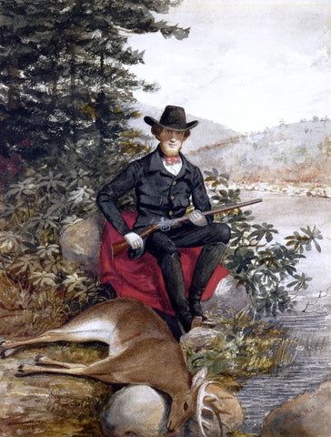  Alvan Fisher The Hunter, A Self Portrait - Hand Painted Oil Painting
