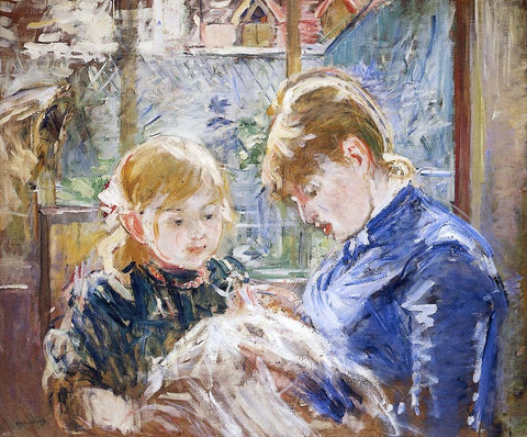  Berthe Morisot The Sewing Lesson (also known as The Artist's Daughter, Julie, with Her Nanny) - Hand Painted Oil Painting