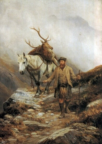 Charles Edward Johnson Deer Stalking - Hand Painted Oil Painting