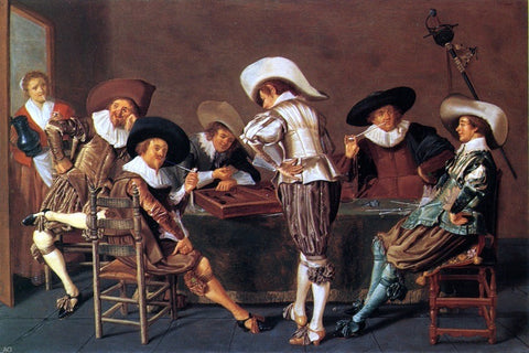  Dirck Hals The Game of Backgammon - Hand Painted Oil Painting