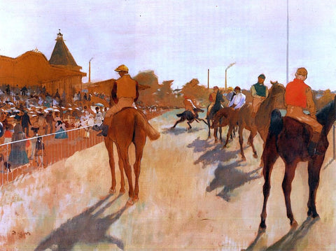  Edgar Degas Racehorses Before the Stands - Hand Painted Oil Painting