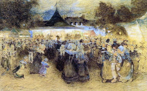  Ferdinand Du Puigaudeau Breton Festival - Hand Painted Oil Painting