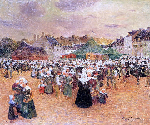  Ferdinand Du Puigaudeau The Fair at Pont-Aven - Hand Painted Oil Painting