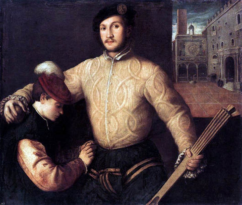  Francesco Beccaruzzi A Ballplayer and His Page - Hand Painted Oil Painting