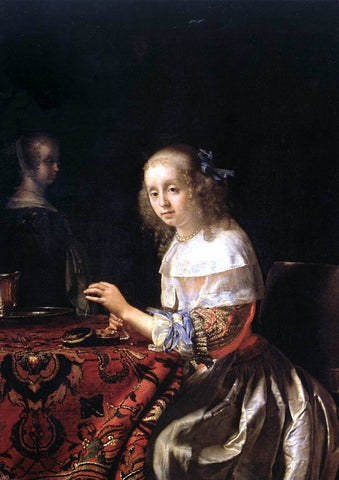  The Elder Frans Van  Mieris The Lacemaker - Hand Painted Oil Painting