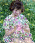  Frederick Carl Frieseke Child Knitting - Hand Painted Oil Painting