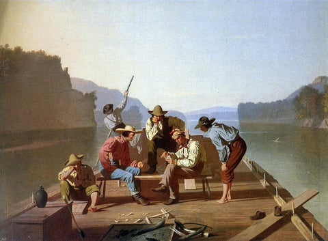  George Caleb Bingham Raftsmen Playing Cards - Hand Painted Oil Painting