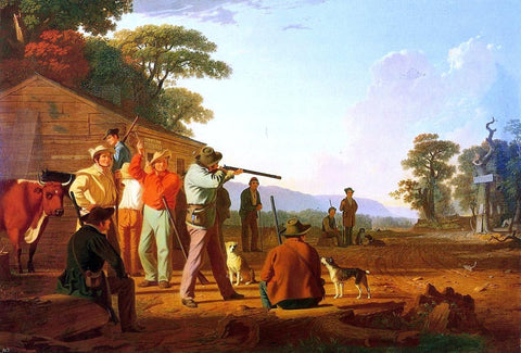  George Caleb Bingham Shooting for the Beef - Hand Painted Oil Painting