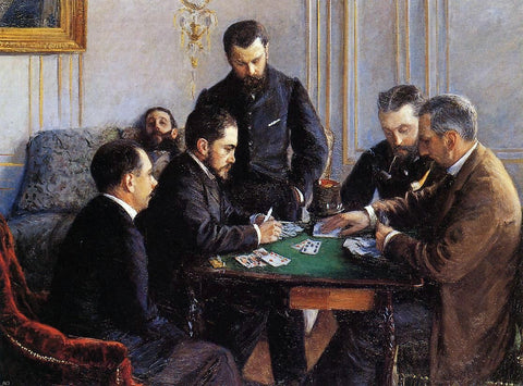  Gustave Caillebotte Game of Bezique - Hand Painted Oil Painting