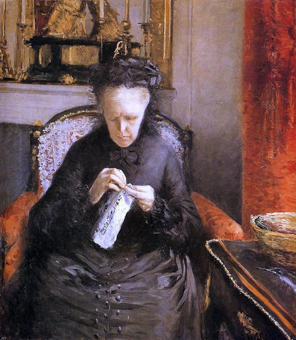  Gustave Caillebotte Portrait of Madame Martial Caillebote (the artist's mother) - Hand Painted Oil Painting