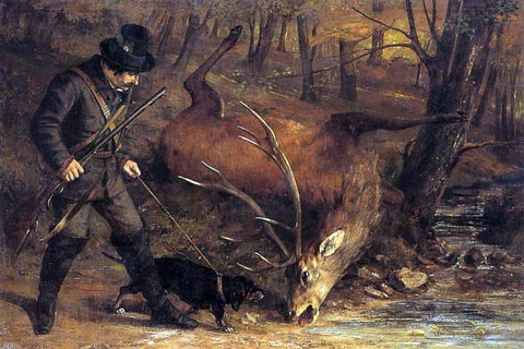  Gustave Courbet The German Huntsman - Hand Painted Oil Painting
