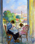  Henri Lebasque Girl Sewing at the Window - Hand Painted Oil Painting