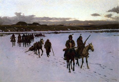  Henry F Farney Departure for the Buffalo Hunt - Hand Painted Oil Painting