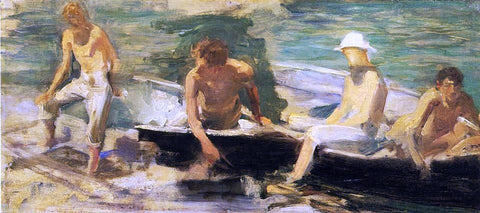  Henry Scott Tuke The Rowing Party - Hand Painted Oil Painting