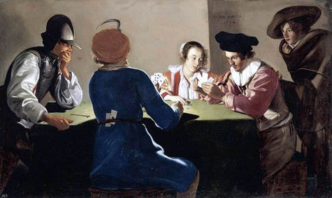  The Elder Jacob Van  Oost Card-Sharpers - Hand Painted Oil Painting