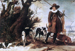  Jan Wildens Winter Landscape with a Hunter - Hand Painted Oil Painting