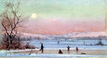  Jervis McEntee Ice Skating near Hudson - Hand Painted Oil Painting