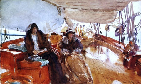  John Singer Sargent Rainy Day on the Deck of the Yacht Constellation - Hand Painted Oil Painting