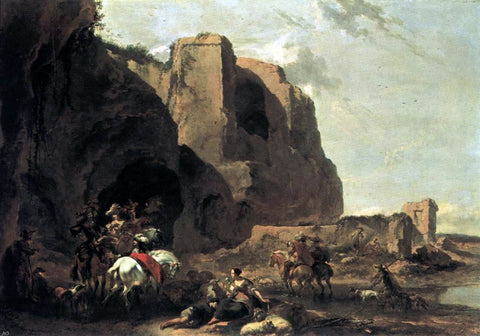  Nicolaes Berchem Return from the Falcon Hunt - Hand Painted Oil Painting