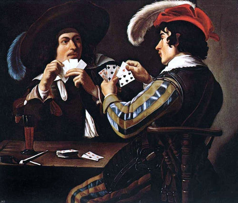  Theodoor Rombouts The Card Players - Hand Painted Oil Painting
