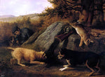  Thomas Hewes Hinckley The Rabbit Hunters - Hand Painted Oil Painting