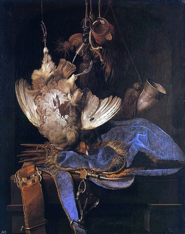  Willem Van Aelst Still Life with Hunting Equipment - Hand Painted Oil Painting