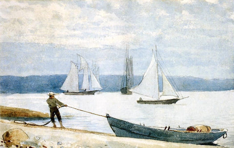  Winslow Homer Pulling the Dory - Hand Painted Oil Painting