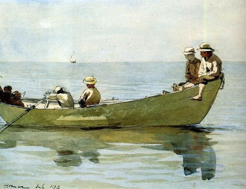  Winslow Homer Seven Boys in a Dory - Hand Painted Oil Painting