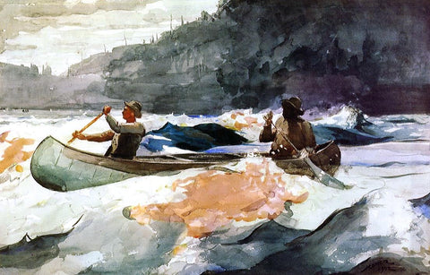  Winslow Homer A Shooting the Rapids Scene - Hand Painted Oil Painting