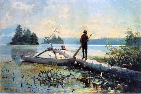  Winslow Homer The Trapper, Adirondacks - Hand Painted Oil Painting