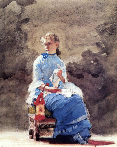  Winslow Homer Woman Sewing - Hand Painted Oil Painting
