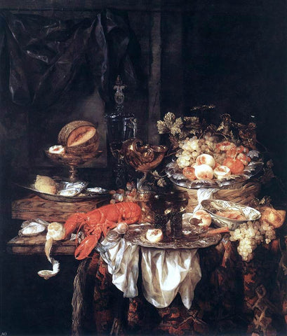  Abraham Van Beyeren Banquet Still-Life with a Mouse - Hand Painted Oil Painting