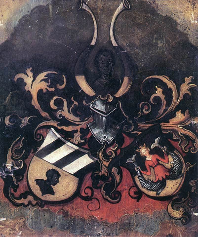  Albrecht Durer Combined Coat-of-Arms of the Tucher and Rieter Families - Hand Painted Oil Painting