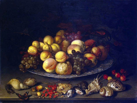  Balthasar Van der Ast Plate with Fruits and Shells - Hand Painted Oil Painting