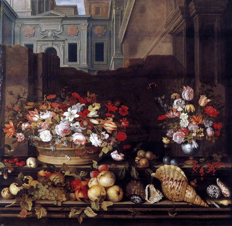  Balthasar Van der Ast Still-Life with Flowers, Fruit, and Shells - Hand Painted Oil Painting