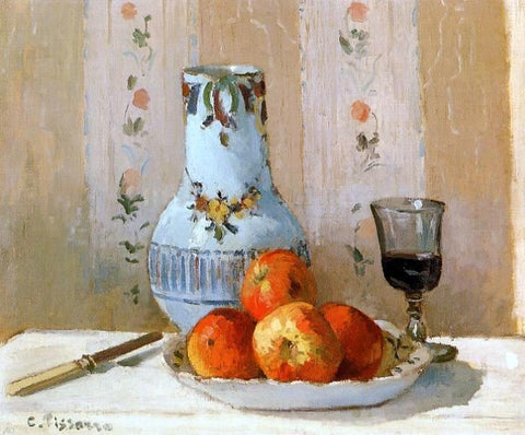  Camille Pissarro Still Life with Apples and Pitcher - Hand Painted Oil Painting