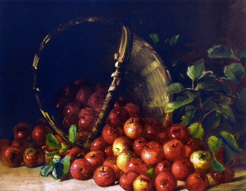  Charles Ethan Porter Apples in an Overturned Basket - Hand Painted Oil Painting