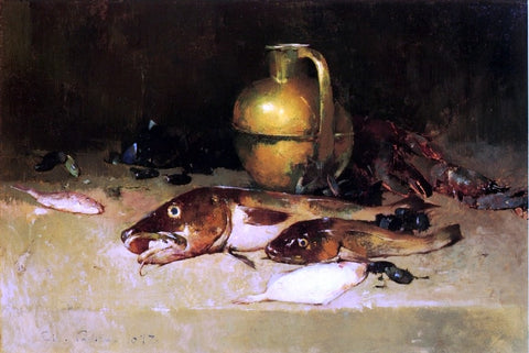  Emil Carlsen Still Life with Fish - Hand Painted Oil Painting