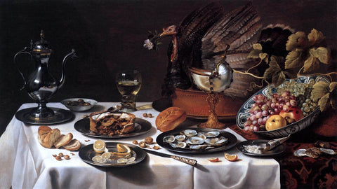  Pieter Claesz Still-Life with Turkey-Pie - Hand Painted Oil Painting