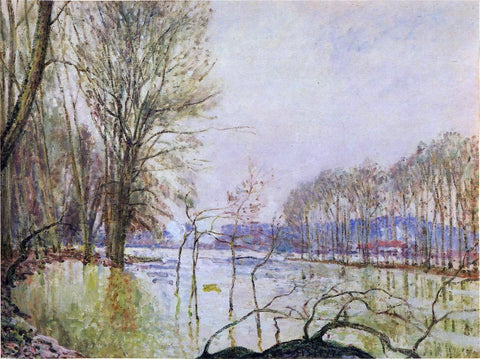  Alfred Sisley The Banks of the Seine in Autumn - Flood - Hand Painted Oil Painting